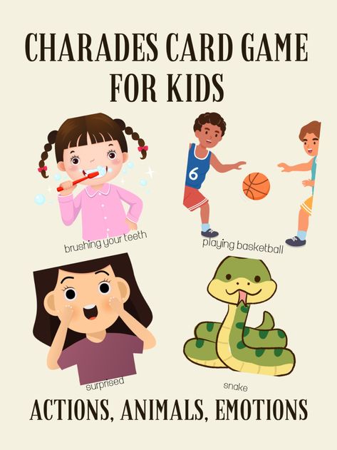 printable charades game for kids with pictures Developmental Therapy, Charades For Kids, Charades Cards, Charades Game, Card Games For Kids, Game For Kids, Game Item, Games For Kids, Party Games