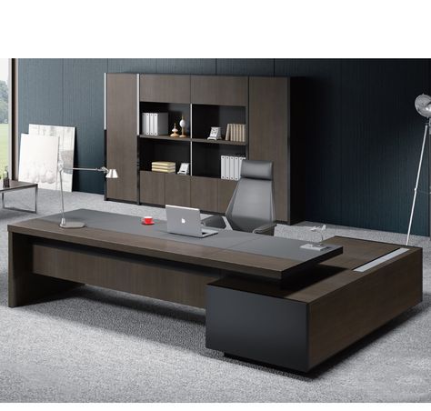 Executive Office Furniture, Modern Executive Desk, Modern Bureau, Office Desk Designs, Executive Desks, L Shaped Executive Desk, Luxury Desk, Office Table Design, Office Interior Design Modern