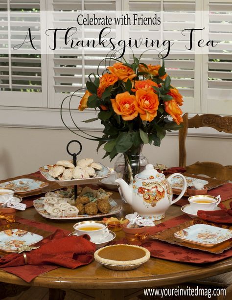 Get inspired with our Thanksgiving Tea table design and fall recipes.  We're nuts about tea time! Thanksgiving Tea Party, Fall Tea Party, Friendsgiving Table, Unique Table Decor, Thanksgiving Tea, Autumn Tea Party, Tea Time Table, Tea Party Recipes, Tea Table Design