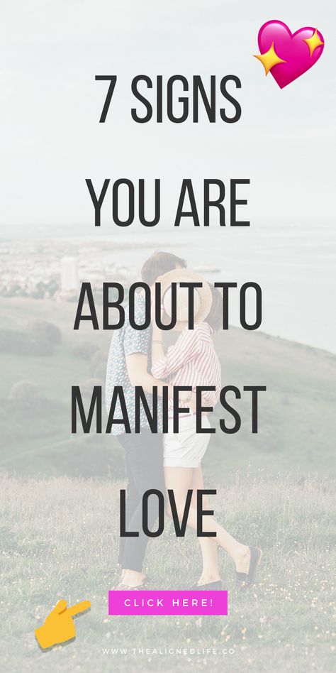 Are you trying to MANIFEST love? And wondering if love is on its way to YOU? Find out with these 7 signs that your romantic manifestation is happening! | thealignedlife.co | law of attraction, relationship, specific person | #thealignedlife #manifestation #love Manifest Soulmate, Manifest Love, Law Of Attraction Love, Relationship Psychology, Money Magnet, Relationship Help, If You Love Someone, Manifestation Law Of Attraction, Law Of Attraction Affirmations