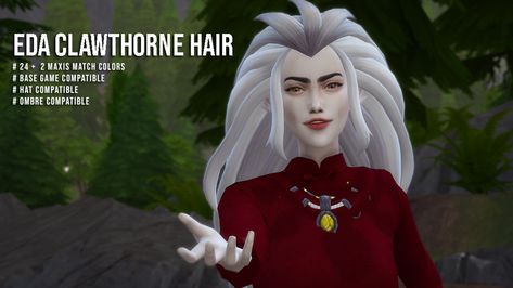 Eda Clawthorne hair | megukiru on Patreon Sims 4 Cas, The Owl House, Ts4 Cc, Sims 4 Custom Content, Maxis Match, Custom Content, Sims 2, Sims 3, Sims Cc