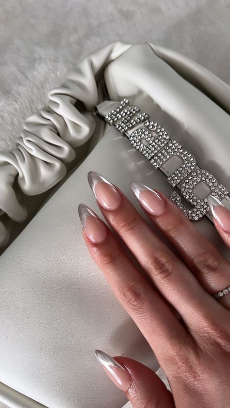 Silver Nails, Girls Nails, Dream Nails, Fire Nails, Pretty Acrylic Nails, Fancy Nails, Nails Inspo, Dope Nails, Best Acrylic Nails