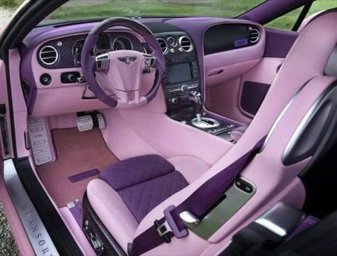 want my next car interior custom made with lavender & deep purple Pink Bentley, Purple Cars, Pink Jeep, Pink Cars, Girly Car Accessories, Purple Car, Audi 100, Purple Interior, Purple Stuff