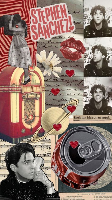 a cute 50’s inspired wallpaper for all you stephen sanchez lovers out there <3 Stephen Sanchez Wallpaper, Stephen Sanchez, Inspired Wallpaper, Angel Face, I Fall, Love Of My Life, Cute Wallpapers, Angel, Rainbow