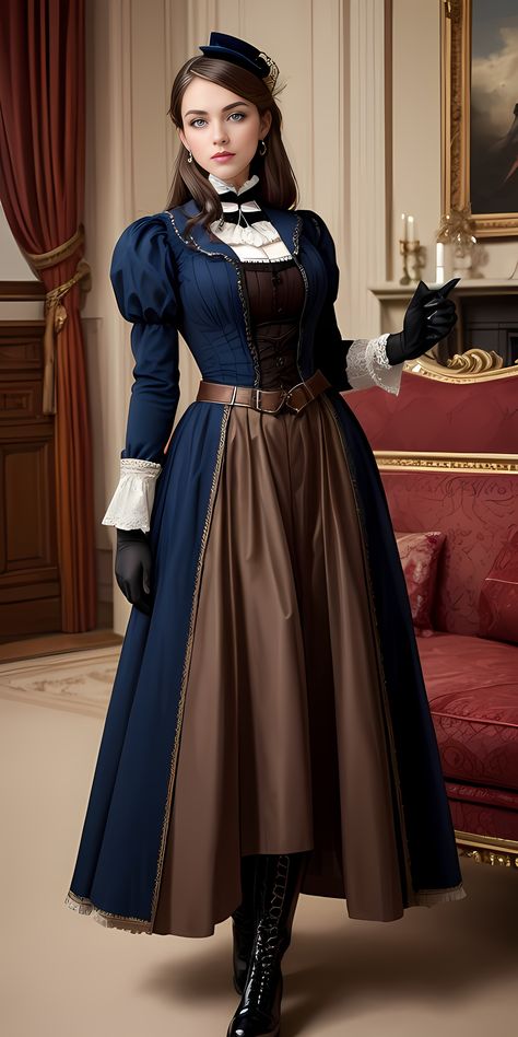 From Victorian elegance to crazy steampunk 007
A lady wearing suits in Victorian elegance style，created by “图趣 AI (tu-qu-ai)” software,
Keywords:  AI images, 图趣 AI , a lady, a beauty，pajamas，Victorian style，elegant，attractive，Leather boots，suits， attractive，steampunk style Steampunk Fashion Women Victorian, Victorian Style Outfits, Victorian Women Fashion, Victorian Outfits Women, Victorian Clothing Women, Victorian Steampunk Fashion, Victorian Outfit, Victorian Fashion Women, Victorian Elegance