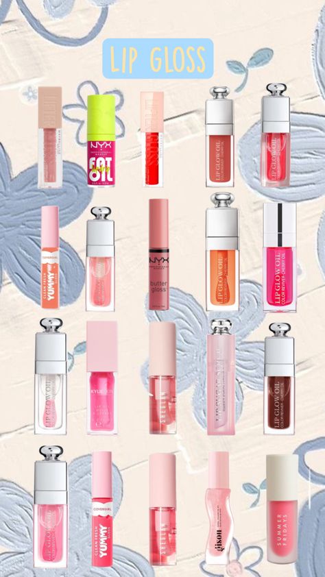 Nice lip gloss Good Lip Gloss Brands, Lip Gloss For School, Lip Gloss Must Haves, Best Lip Gloss Top 10, Cheap Lip Products, Lip Products Collection, Lippies Collection, Lip Gloss Brands, Best Lip Products