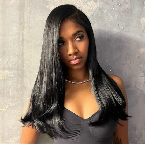 16 Inch Sew In Weave Straight Side Part, Side Part Traditional Sew In Straight, Half Sew In, Side Part See In, Closure Sew In Middle Part, Middle Part Leave Out, 16 Inches Hair Length, Deep Side Part Sew In, Sew In Ideas