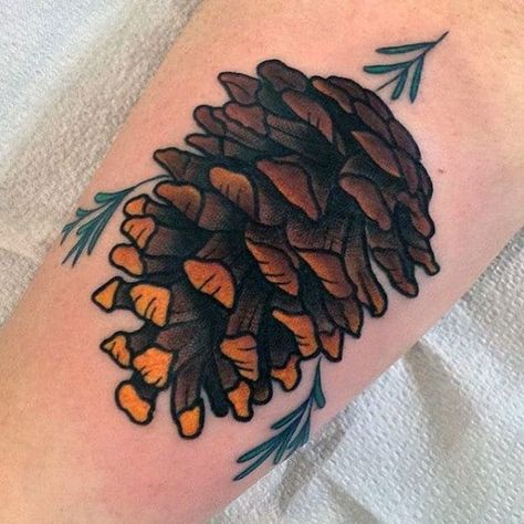 Pine Cone Tattoo, Pinecone Tattoo, Cone Tattoo, Pine Tattoo, Earthy Tattoos, Pine Tree Tattoo, Skeleton Hand Tattoo, Tattoo Designs For Men, Badass Tattoos