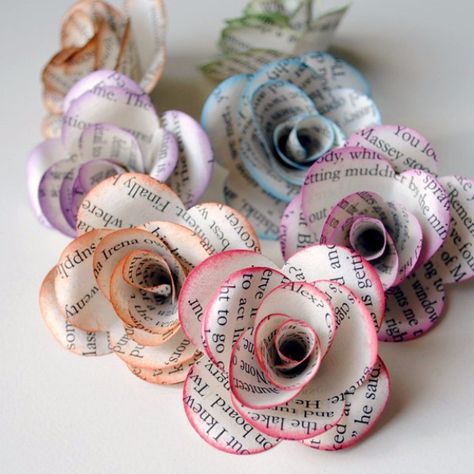 DIY Projects for Teenagers - Storybook Paper Roses - Cool Teen Crafts Ideas for Bedroom Decor, Gifts, Clothes and Fun Room Organization. Summer and Awesome School Stuff http://diyjoy.com/cool-diy-projects-for-teenagers Paper Decorations Diy, Old Book Pages, Old Book, Cool Diy Projects, Paper Roses, Crafts For Teens, Cool Stuff, Cute Crafts, Cool Diy