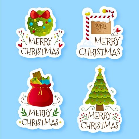 Flat christmas label collection Free Vec... | Free Vector #Freepik #freevector #christmas #label #merry-christmas #party Merry Christmas Topper Free Printable, Merry Christmas Cake Topper Printable, Merry Christmas Stickers Printable, Christmas Toppers Printable, Merry Christmas Topper, Merry Christmas Cake Topper, Christmas Stickers Printable, Merry Christmas Cake, Christmas Toppers