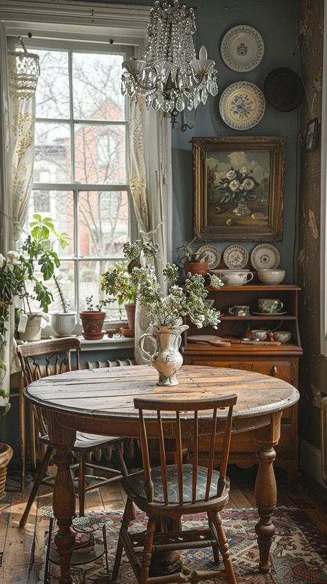 Timeless Charm: How to Incorporate Vintage Decor in Small Apartments - Interitor Cosy Interior, Morning Room, Dining Room Style, Vintage Dining Room, Small Apartment Decorating, English Style, Scrap Wood, Small Apartment, Small Space Living