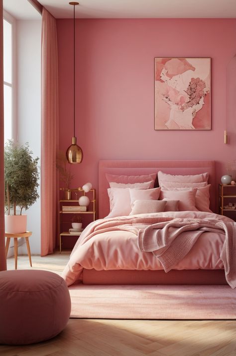 Pink Bedroom Ideas For Adults, Bedroom Ideas For Adults, Hot Pink Bedrooms, Light Pink Bedrooms, Dusty Pink Bedroom, Blue And Pink Bedroom, Pink Bedroom Design, Bedroom Decor For Women, Hostel Room