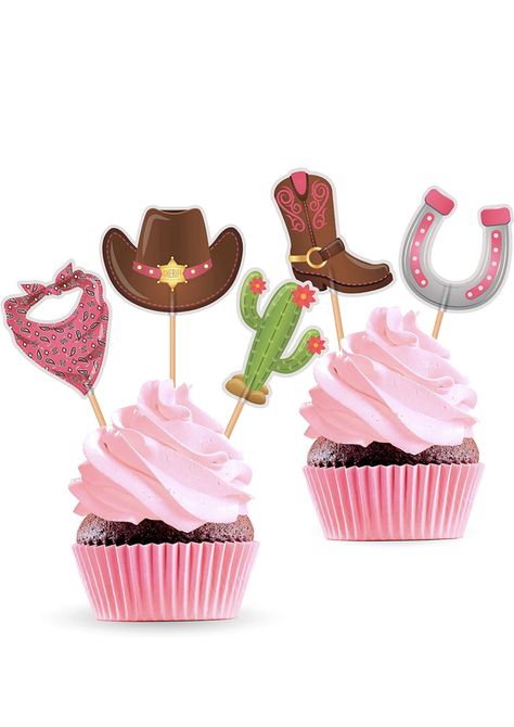 Western Theme Cupcakes, Wild West Party Decorations, Horseshoe Cactus, Cowboy Cupcakes, Cowgirl Party Decorations, Cowboy Party Decorations, Cowboy Themed Birthday Party, Horse Cake Toppers, Cowgirl Cakes