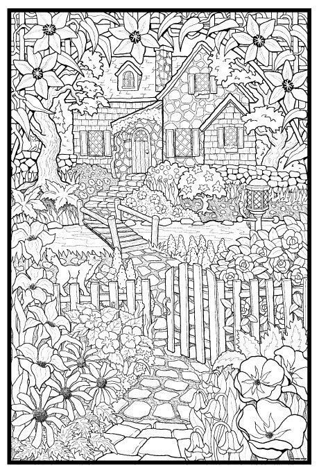 Country Gardens Coloring Book, Teresa Goodridge Coloring Pages, Creative Haven Coloring Pages, Painting Outlines, Decorative Doodles, Modele Zentangle, Dover Coloring Pages, Teresa Goodridge, Creative Haven Coloring Books