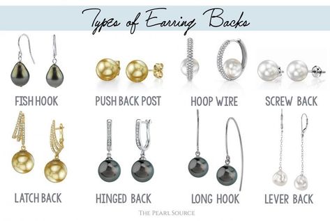 Types Of Earrings Chart, Types Of Earrings Names, Earring Hooks Types, Types Of Earring, Different Types Of Earrings, Jewellery Designing, Fashion Knowledge, Accessories 2023, Barbell Earrings