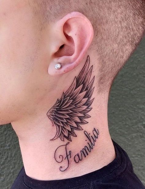 Tattoos For Guys Minimalist, Neck Tattoos For Men Black, Meaningful Neck Tattoos, Men's Side Neck Tattoos, Full Neck Tattoos For Men, Tattoos For Men Meaningful, Tattoos For Guys Simple, Side Neck Tattoos For Men, Cool Neck Tattoos