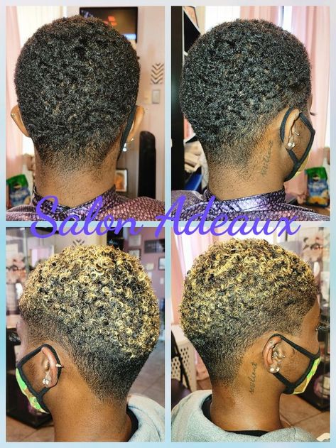 Short Natural Blonde Hair, Short Haircut Blonde, Black Hair Haircuts, Blonde Twa, Fade Haircut Women, Low Cut Hairstyles, Barber Cut, Tapered Twa, Natural Hair Haircuts