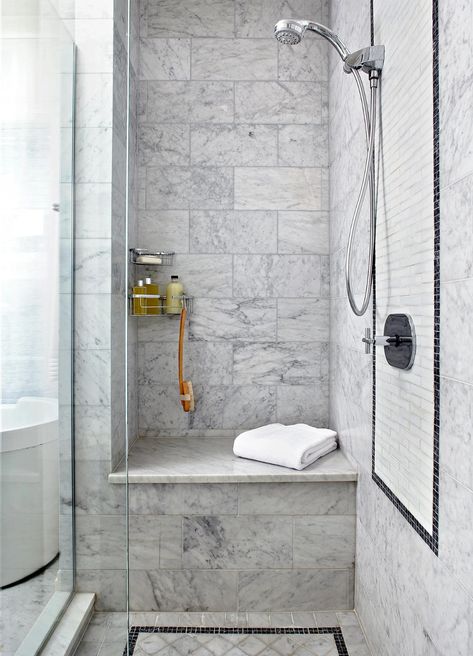 8 Things your Bathroom Needs to Last you a Lifetime Small Bathroom Upgrades, Shower Design Ideas, Master Bath Design, Master Bath Shower, Walk In Shower Designs, Shower Seat, Bathroom Remodel Shower, Modern Shower, Glass Shower Doors