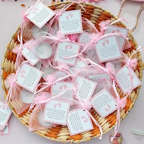 Baby Girl Gender Reveal, Gender Reveal Favors, Shower Party Favors, Girl Gender Reveal, Christening Favors, Tealight Candles, Baby Shower Party Favors, Baby Shower Party, Candle Set