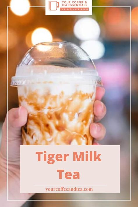 Tiger milk tea Dairy Free Boba Milk Tea, Lavender Milk Tea Boba, Thai Milk Tea Boba, Chinese Boba Tea, Almond Milk Tea, Boba Flavors, Xi Boba Drink, Bubble Tea Flavors, Boba Tea Recipe