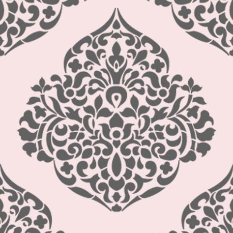 This Single 12 Inch Moroccan Damask Wall Stencil is the perfect size for stenciling a pillow. The stencil has the repeat pattern with it, so you can make it into an all over pattern with ease. The damask measures 12 inches high x 12 inches wide. This product is precision-cut by laser from 7 or 10 mil plastic and is reusable, ideal for most paint applications. It is 100% reusable. The 7 mil plastic is perfect for almost any paint application, however we recommend that you upgrade to the thicke... Damask Wall Stencils, Shabby Chic Stencils, Wall Stencil Designs, Art Deco Stencil, Monogram Stencil, Damask Wall, Mural Stencil, Wall Stencil Patterns, Geometric Stencil