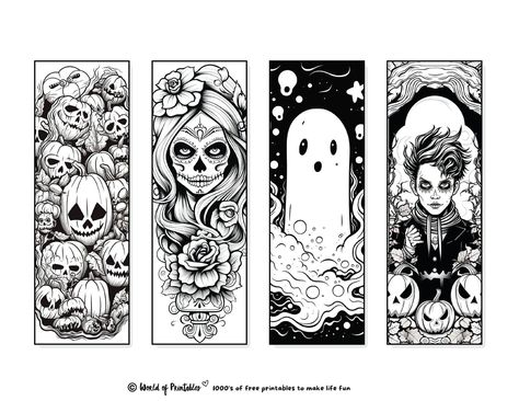 Embrace the eerie vibes of Halloween with these free printable bookmarks. Perfect for setting the mood as you dive into your favorite spooky stories. Halloween Bookmarks Free Printable, Halloween Bookmarks, Free Printable Bookmarks Templates, Free Printable Halloween Bookmarks To Color, Witchy Bookmarks Printable, Bookmarks Halloween, Creepy Bookmarks, Spooky Cross Stitch Bookmark, Hippie Drawing