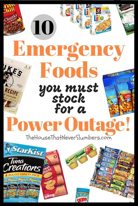 10 Emergency Foods You Must Stock for a Power Outage Situation | The House That Never Slumbers Winter Storm Preparedness, Storm Preparedness, Emergency Preparedness Food Storage, Emergency Preparedness Food, Non Perishable Foods, Emergency Prepardness, Emergency Food Storage, Emergency Food Supply, Emergency Preparedness Kit