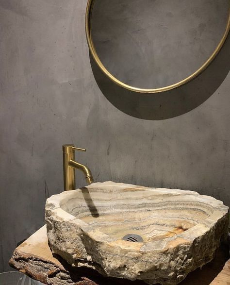 Marble Washbasins, Top Mount Bathroom Sink, Outside Sink, Sleek Decor, Environmentally Friendly Living, Wabi Sabi Interior, Stone Vessel Sinks, Mediterranean Interior, Washroom Design