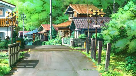 Anime Scenery Wallpapers - Wallpaper Cave Japan Village, Ghibli Scenes, Outfit Ideas Anime, Nature Desktop, Laptop Aesthetic, Anime Wallpaper 1920x1080, Background Anime, Anime City, Illustration Anime