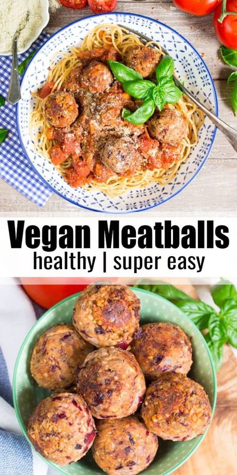 Resep Pasta, Vegan Meatballs, Resep Diet, Comfort Food Recipes Dinners, Healthy Comfort Food, Vegan Dinner, Idee Pasto Sano, Vegan Cooking, Vegan Dinner Recipes