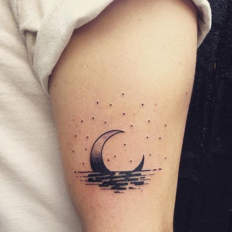 Have You Seen These Mind Blowing Blackwork Tattoos? - Page 2 of 7 - TattooMagz Full Moon Tattoo, Vintage Style Tattoos, Tattoo Design Hand, Vintage Cowgirl Art, Crescent Moon Tattoo, Moon Tattoos, White Tattoos, Tattoo Trend, Tattoo Minimal