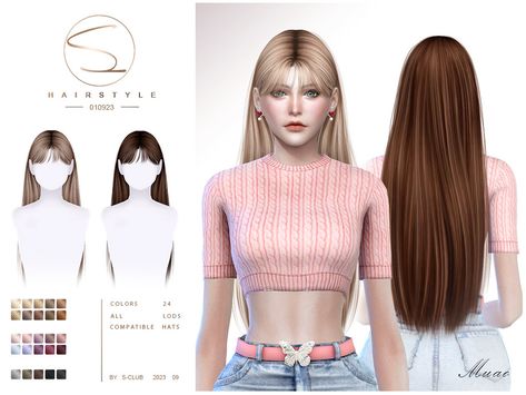 Sims 4 Cc Leather Jacket Accessory, Sclub Ts4 Hair, Sims Straight Hair, Sims Cc Hair Women, Sims 4 Cc Hair Female Long Straight, Sims 4 Cc Alpha Hair Female Long, The Sims 4 Alpha Cc Clothes, Sims4 Long Hair Cc, Sims 4 Long Hair Cc Alpha