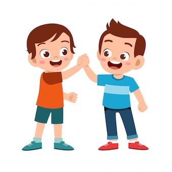 Kids Hugging, Flashcards For Kids, Friend Cartoon, Kids Vector, Free For Commercial Use, Kids Clipart, Art Drawings For Kids, Kids Hands, Happy Kids