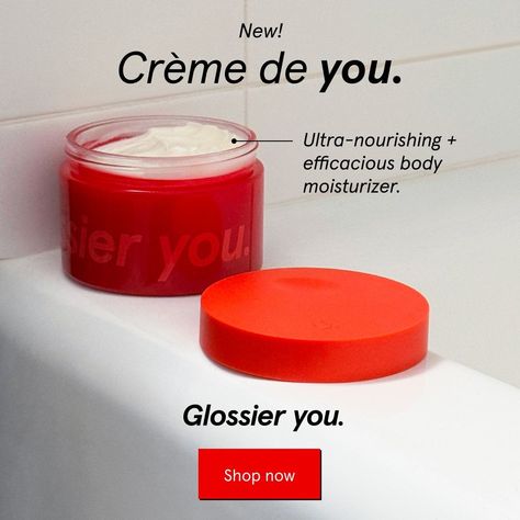 Glossier | Our iconic Glossier You now in a luxurious body crème. Nourish skin with all-day hydration and a delicately scented finish. | Instagram Glossier You, Body Moisturizer, Body Health, Body Butter, Body Care, Moisturizer, Butter, Skin, Instagram