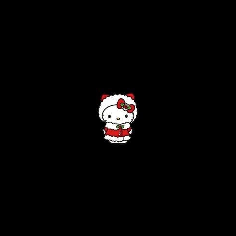 Dark Hello Kitty Widget, Black And Red Hello Kitty Widget, Hello Kitty Red Wallpaper, Hello Kitty Wallpaper Christmas, Cute Black Pfp, Hello Kitty Profile Pic, Red Hello Kitty Wallpaper, Hello Kitty Christmas Pfp, Winter Homescreen