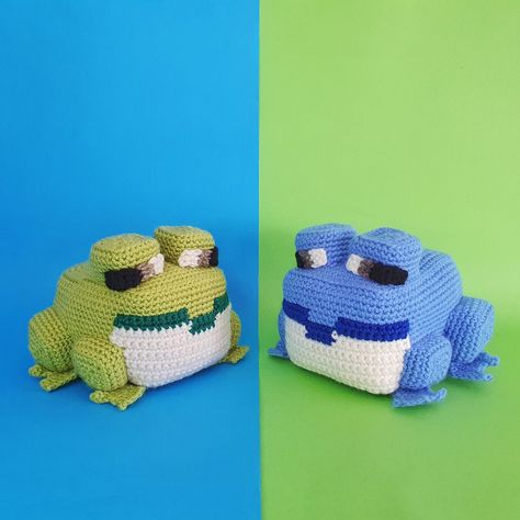 Crochet Minecraft Frog, Fandom Crochet Patterns, Fandom Crochet, Minecraft Frog, Minecraft Crochet Patterns, Minecraft Crochet, Frog Crochet Pattern, Minecraft Pattern, Sofa Arm Table