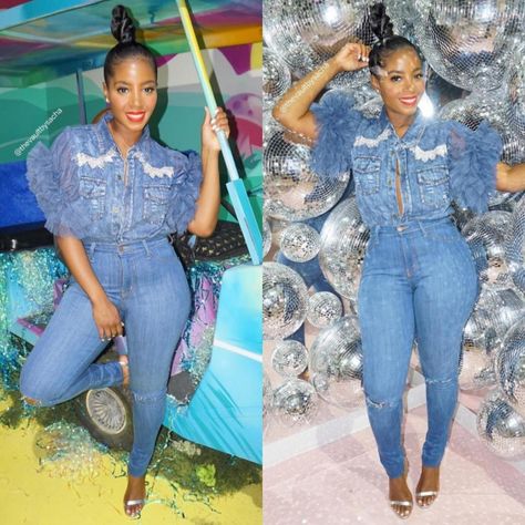 Denim Denim Diamonds Theme Outfit Party, Denim And Pearls Outfits Classy, Denim Diamonds Theme Outfit, Denim Themed Party Outfit, Denim And Pearls Outfits, Jean Party Outfits, Denim Themed Party, Denim And Diamonds Party Outfit, Denim And Diamonds Party