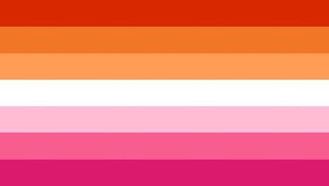 Sunset Lesbian Flag, Lipstick Lesbian Flag, Fem Lesbian, Lesbian Colors, Lesbian Flag Colors, Gender Flags, Lgbtq Flags, Lgbt Flag, Lesbian Flag