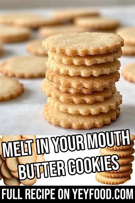 Melt In Your Mouth Butter Cookies - Yeyfood.com: Recipes, cooking tips, and kitchen hacks for home cooks of all levels Melt In Your Mouth Butter Cookies, Melting Moments Butter Cookies, Best Butter Cookie Recipe, Butter Cookie Recipes, Butter Cookies Easy, Hacks For Home, Butter Cookie Recipe, Cookie Hacks, Best Butter