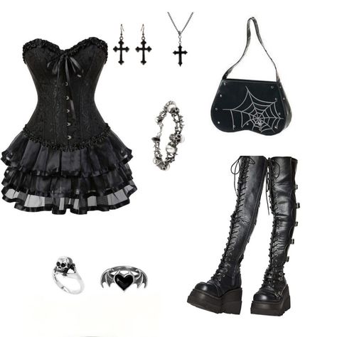 Dark Romance Outfit, 2000s Vampire, Cute Gothic Outfits, Goth Outfit Ideas, Modesty Outfits, Alt Outfits, Future Outfit, Princess Outfits, Gothic Outfits