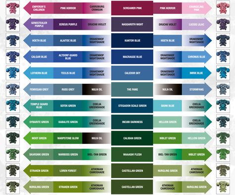 Here, you will find an easy to use colour chart so you can quickly determine which Citadel paints you’ll need … Citadel Paint, Warhammer World, Zombicide Black Plague, Warhammer Tabletop, Painting Figurines, 40k Painting, Paint Charts, Warhammer Painting, Paint Color Chart