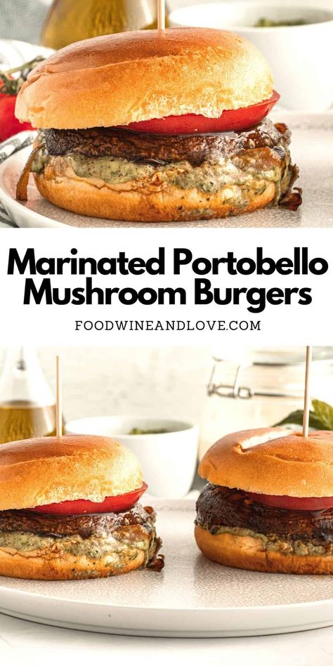 Portobello Burger Recipe, Grilled Portobello Mushroom Burger, Portobello Recipes, Portobello Mushroom Burgers, Vegan Mushroom Burger, Portabella Mushrooms Recipes, Mushroom Burger Recipe, Portobello Mushroom Burger, Mushroom Burgers