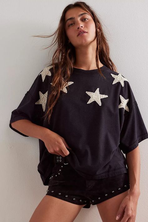 We The Free So Into You Tee | Free People Off The Shoulder Graphic Tee, Graphic Tee Style, Slouchy Tee, People Shopping, Simply Southern, Top Graphic Tees, Star Shirt, Fashion Tees, Tee Shop