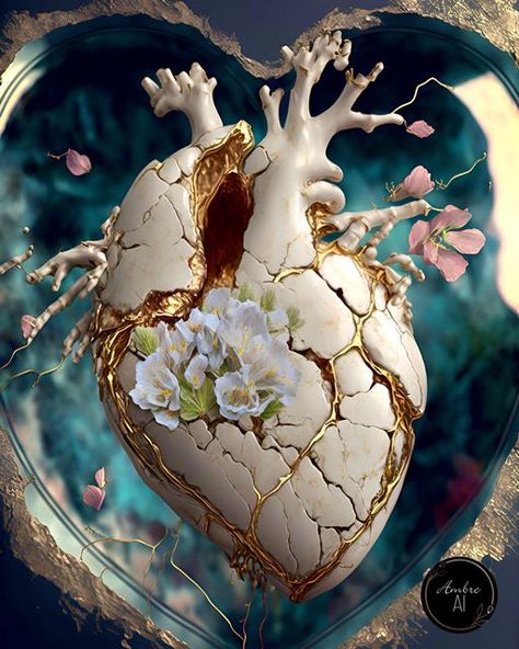 Kintsugi Art, Flowers Heart, Cartoon Heart, View Wallpaper, Color Palette Bright, Iphone Wallpaper Photos, Anatomical Heart, Futuristic Art, Beautiful Flowers Wallpapers