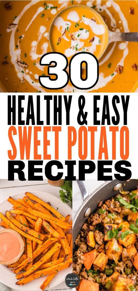 Easy sweet potatoes recipes for dinner and side dishes the Thanksgiving holidays too! Healthy and quick recipes including casseroles, canned yams, air fryer recipes, stove top, and of course with marshmallows too! Healthy Recipe With Sweet Potato, Dash Diet Sweet Potato Recipes, What To Do With A Sweet Potato, Recipes With Cubed Sweet Potatoes, Easy Ways To Cook Sweet Potatoes, Meals Using Sweet Potatoes, Recipes With Cooked Sweet Potato, Uses For Sweet Potatoes, Recipes That Use Sweet Potatoes