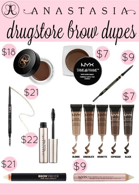 THESE are the best drugstore dupes for Anastasia Beverly Hills eyebrow products! Save yourself some $$$ Make Up Diy, Eyebrow Products, Best Drugstore Makeup, Looks Pinterest, Anastasia Brow, Makeup Guide, Trendy Makeup, Beauty Products Drugstore, Drugstore Makeup