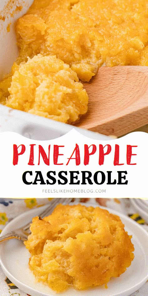 Pineapple Soufflé, Sweet Pineapple Casserole, Pineapple Bread Casserole, Pineapple Cornbread, Pineapple Recipes Dinner Side Dishes, Baked Pineapple Dessert, Easy Pineapple Dessert Recipes, Pineapple Baked, Pineapple Bake Casserole