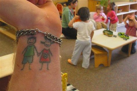 Cute tattoo for a preschool/early elementary school teacher! Preschool Teacher Tattoo Ideas, Tattoos For Teachers, Teacher Tattoo Ideas, Teacher Tattoo, Children Tattoo, Teacher Tattoos, Tattooed Teacher, Elementary School Teacher, Brain Teaser