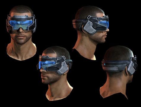 visor, goggles, tech, computer,   Shepard & Headgear Futuristic Head Gear, Scifi Goggles, Gadget Tecnologici, Helmet Concept, Sci Fi Anime, Mass Effect 3, Tim Drake, Future Tech, Robots Concept