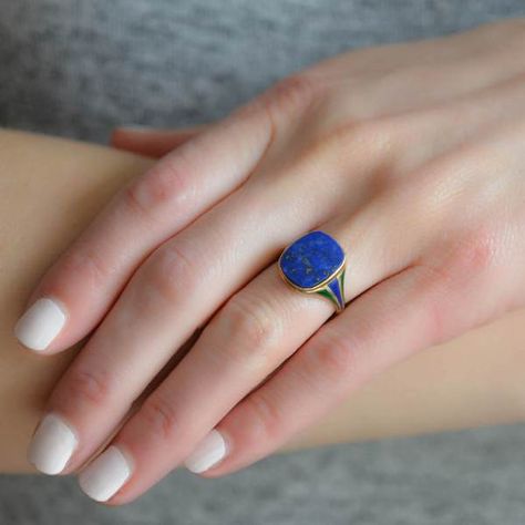 Lapis Lazuli Engagement Ring, Late Art, Rock Rings, Celestial Blue, Georgian Era, Lapis Lazuli Jewelry, Lapis Ring, Bold Rings, Lapis Lazuli Ring